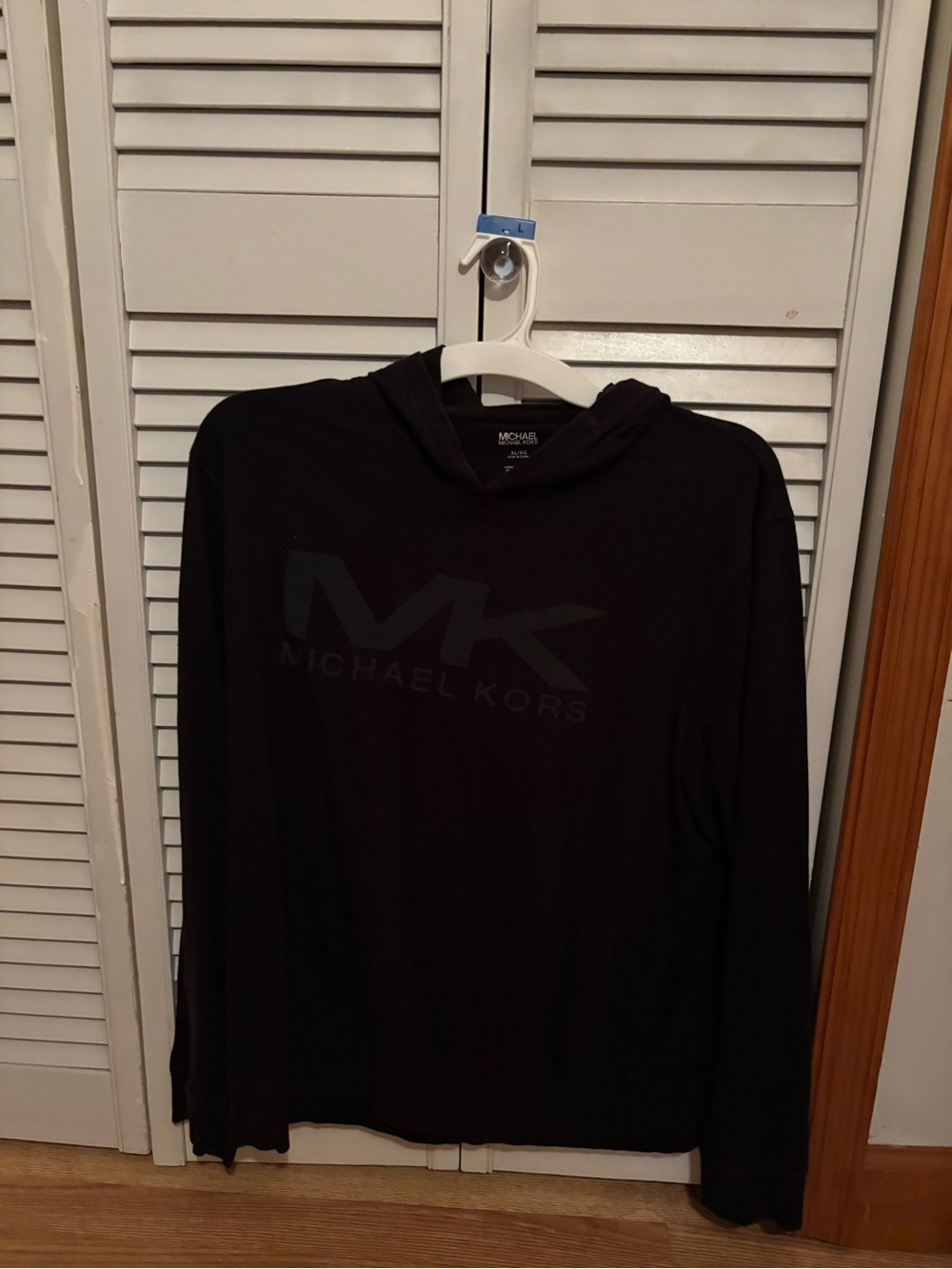 Michael Kors Black Long-Sleeve Logo Hoodie Tee